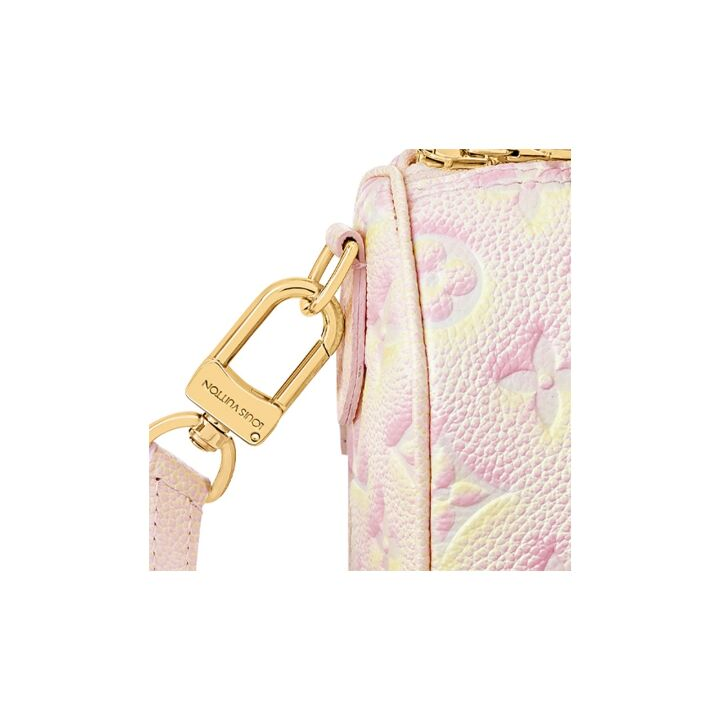 LOUIS VUITTON Speedy Nano 老花满印 压纹牛皮革 单肩斜挎手提包 超迷你 女款 粉色