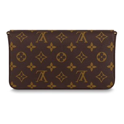 LOUIS VUITTON Pochette Félicie 老花涂鸦巴黎系列 牛皮 三合一链条包斜挎单肩包 女款 棕色