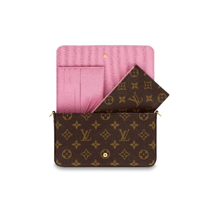 LOUIS VUITTON Pochette Félicie 老花涂鸦巴黎系列 牛皮 三合一链条包斜挎单肩包 女款 棕色