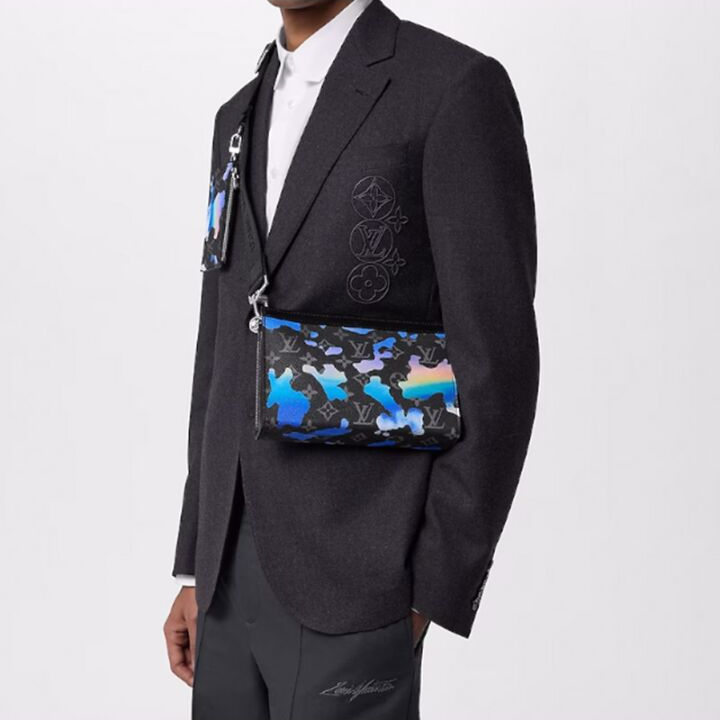 LOUIS VUITTON Gaston 老花满印可拆卸可调节拉链开合 涂层帆布拼牛皮革饰边 子母包单肩斜挎包 迷你 男款 多色