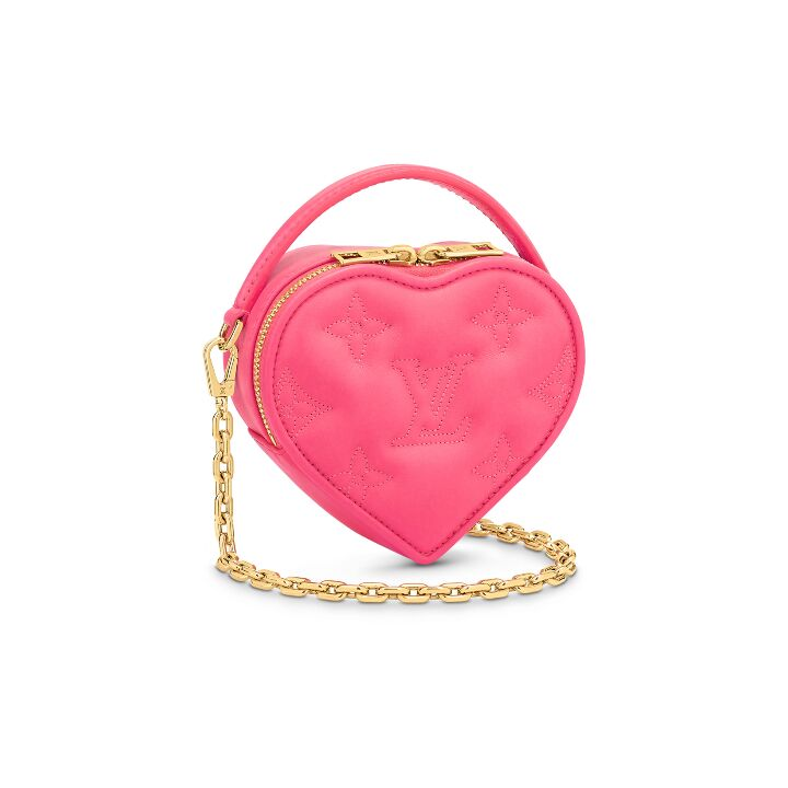 LOUIS VUITTON Pop My Heart Pouch 23情人节限定款爱心包 牛皮 手提单肩斜挎包 女款 火龙果色