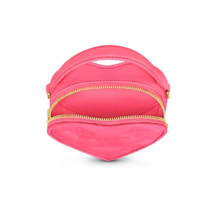 LOUIS VUITTON Pop My Heart Pouch 23情人节限定款爱心包 牛皮 手提单肩斜挎包 女款 火龙果色