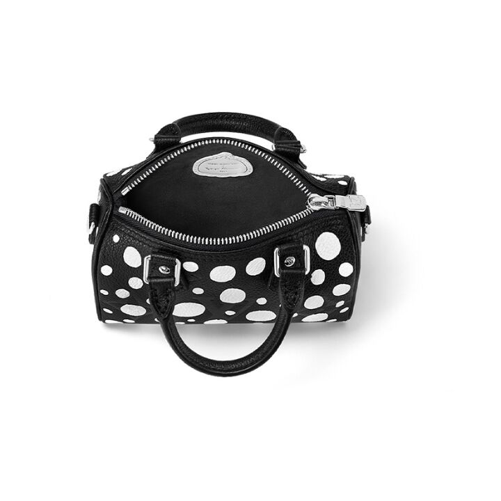 LOUIS VUITTON x Yayoi Kusama草间弥生 联名款 Speedy 标志圆点 牛皮革 手提单肩斜挎包 女款 黑色
