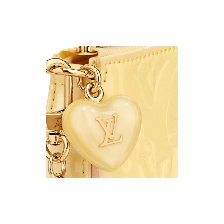 LOUIS VUITTON Pochette Mini老花压纹 小牛皮 腋下包链条包麻将包手拿单肩手提包 迷你 女款 香蕉黄