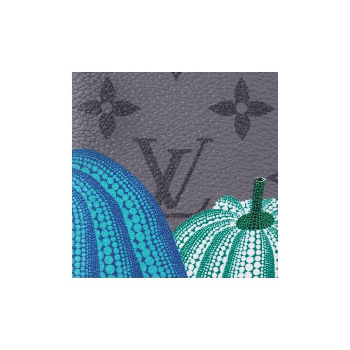 LOUIS VUITTON x Yayoi Kusama草间弥生 联名款 Pocket Organizer彩色南瓜老花满印 涂层帆布 钱包 男款 灰色