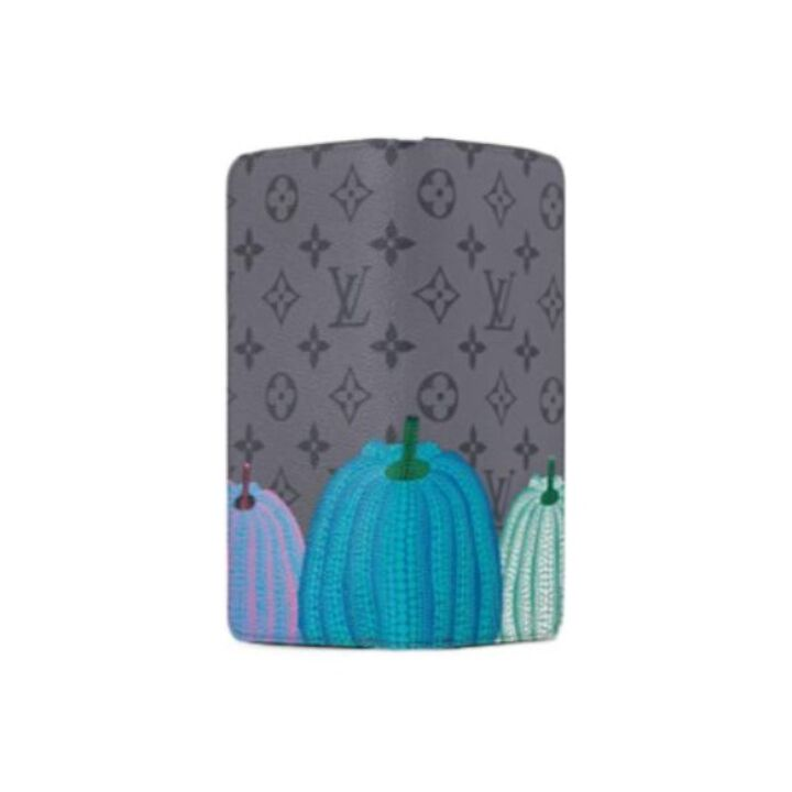 LOUIS VUITTON x Yayoi Kusama草间弥生 联名款 Zippy Vertical Wallet 彩色南瓜老花满印 涂层帆布拼皮 卡包钱包 男款 灰色