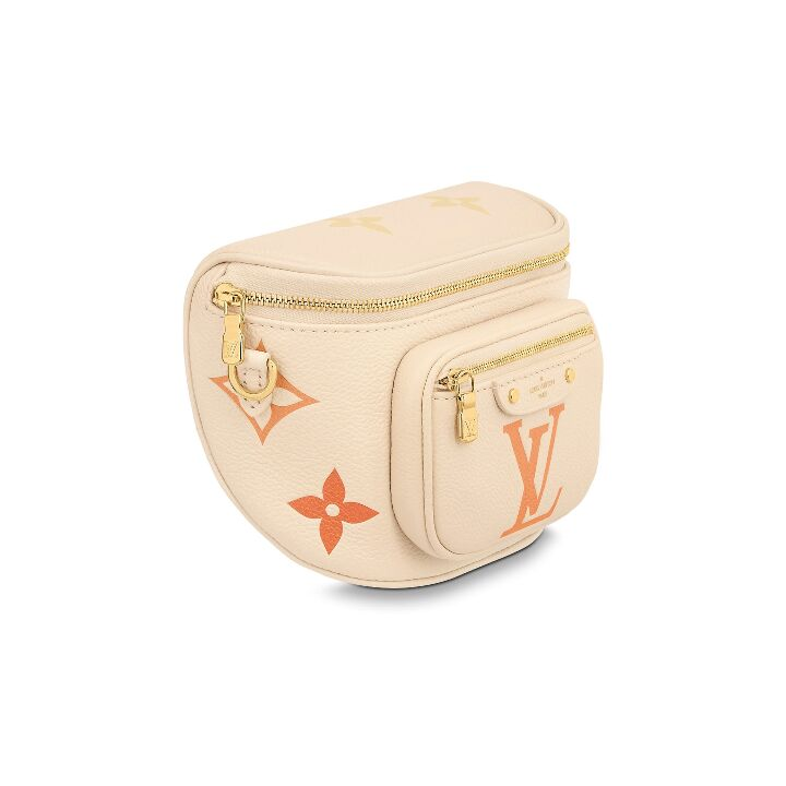 LOUIS VUITTON Bumbag 夏日限定渐变印花Logo 牛皮革 腰包手提单肩斜挎包 迷你 女款 米色