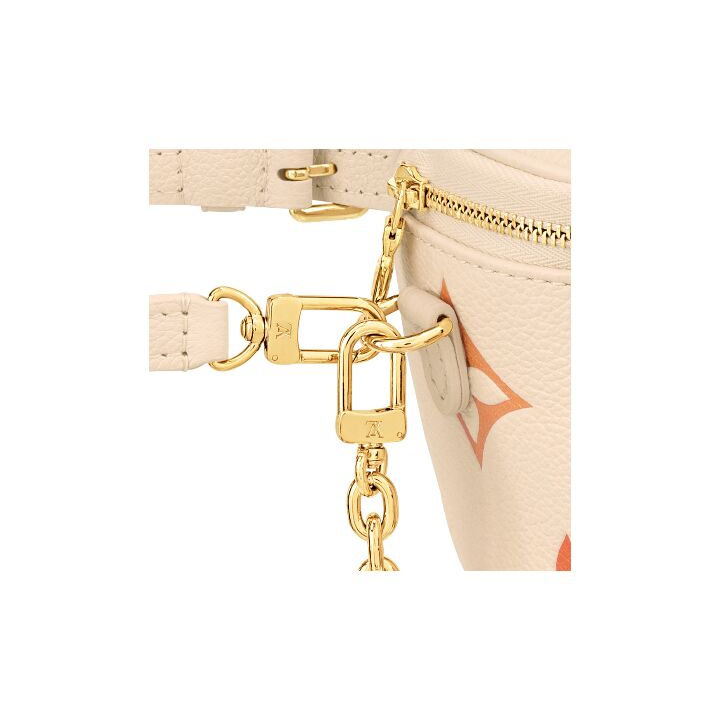 LOUIS VUITTON Bumbag 夏日限定渐变印花Logo 牛皮革 腰包手提单肩斜挎包 迷你 女款 米色