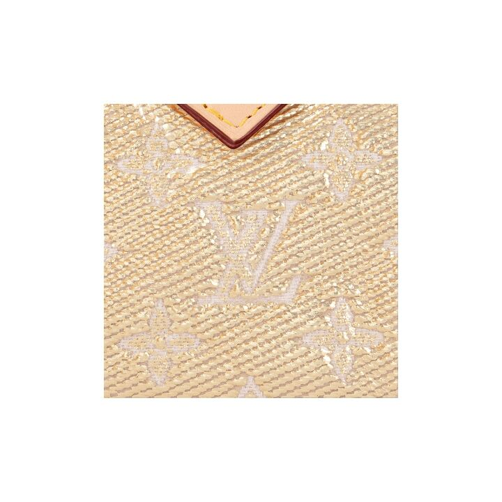 LOUIS VUITTON Nano Speedy 可拆卸可调节肩带拉链开合 帆布拼牛皮 手提包单肩包斜挎包 超迷你 女款 金色