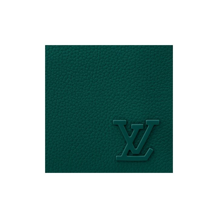 LOUIS VUITTON Multiple 金属字母徽标翻盖开合 牛皮革 钱包 男款 深绿色
