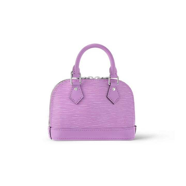 LOUIS VUITTON Alma Nano 可拆卸可调节肩带拉链开合 Epi粒面牛皮革 旅行包单肩斜挎手提包 超迷你 女款 淡紫色
