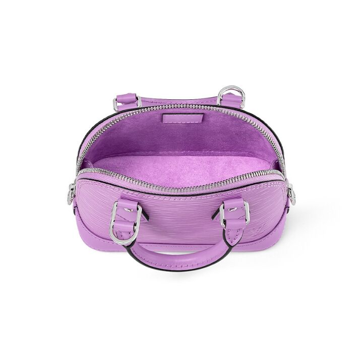 LOUIS VUITTON Alma Nano 可拆卸可调节肩带拉链开合 Epi粒面牛皮革 旅行包单肩斜挎手提包 超迷你 女款 淡紫色