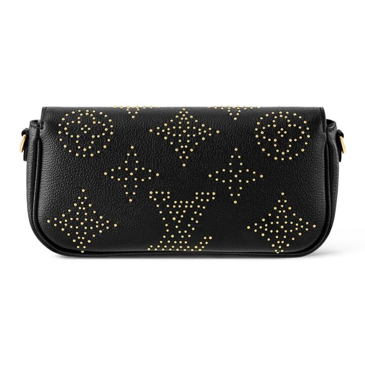 LOUIS VUITTON 可调节可拆卸肩带 粒面牛皮革 斜挎单肩包 女款 黑色