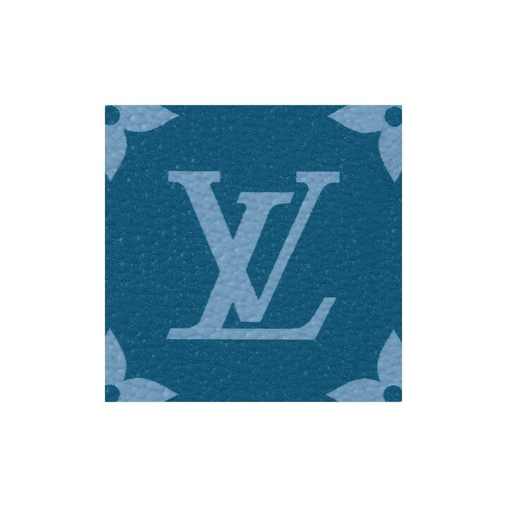 LOUIS VUITTON 字母图案印花翻盖开合 帆布拼牛皮 钱包 男款 大西洋蓝