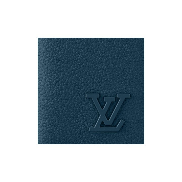 LOUIS VUITTON 字母图案翻盖开合 牛皮革 钱包 男款 大西洋蓝