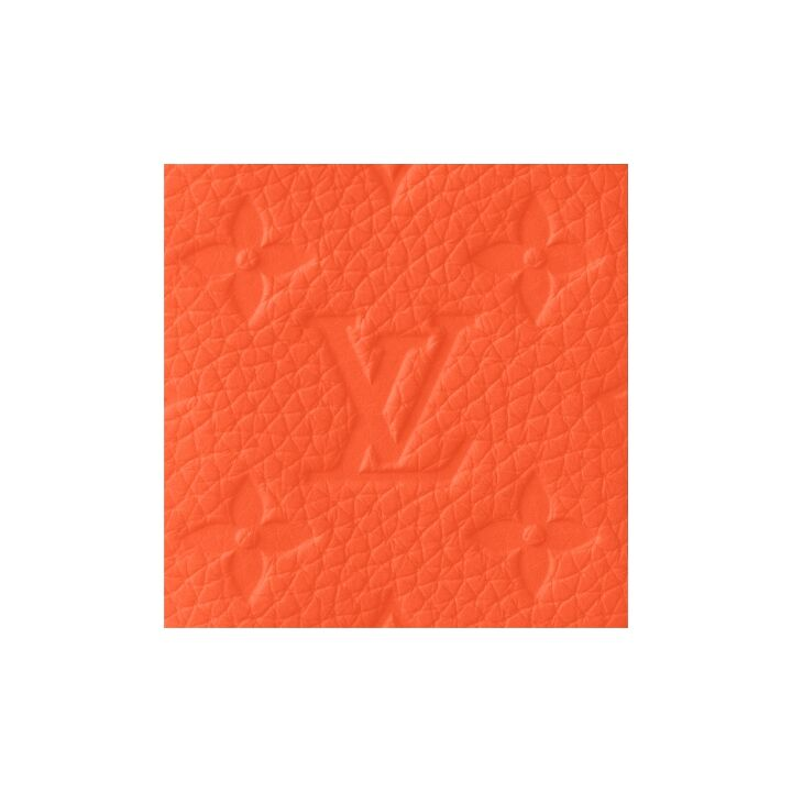 LOUIS VUITTON 压印徽标翻盖开合 皮革 钱包 男款 橙色
