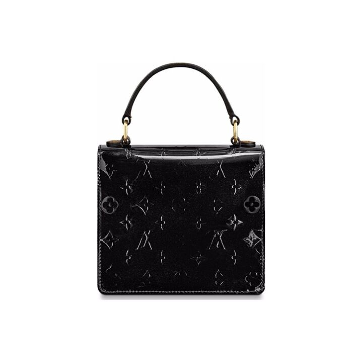 LOUIS VUITTON Spring Street 标志压花金属锁扣 牛皮 手提包斜挎包单肩包 女款 黑色