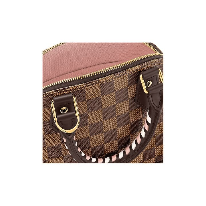 LOUIS VUITTON Alma BB 金色五金可拆卸肩带 涂层帆布 单肩斜挎手提包 女款 棕色