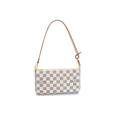 LOUIS VUITTON 棋盘格 Damier Azu帆布 麻将包配饰包腋下包单肩包 女款 米黄色