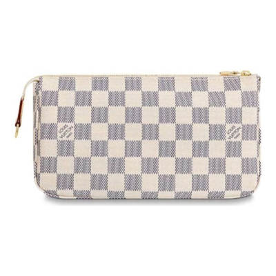 LOUIS VUITTON 棋盘格 Damier Azu帆布 麻将包配饰包腋下包单肩包 女款 米黄色