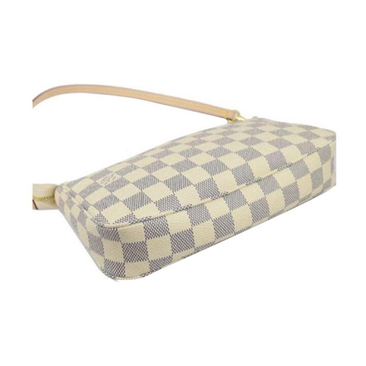 LOUIS VUITTON 棋盘格 Damier Azu帆布 麻将包配饰包腋下包单肩包 女款 米黄色