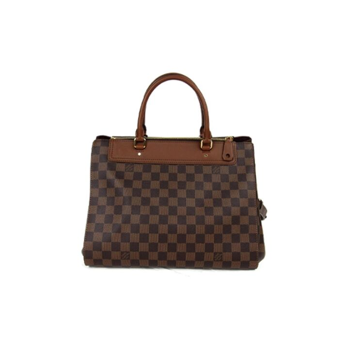 LOUIS VUITTON Greenwich 棋盘格金锁 牛皮 单肩斜挎手提包 女款 棕色