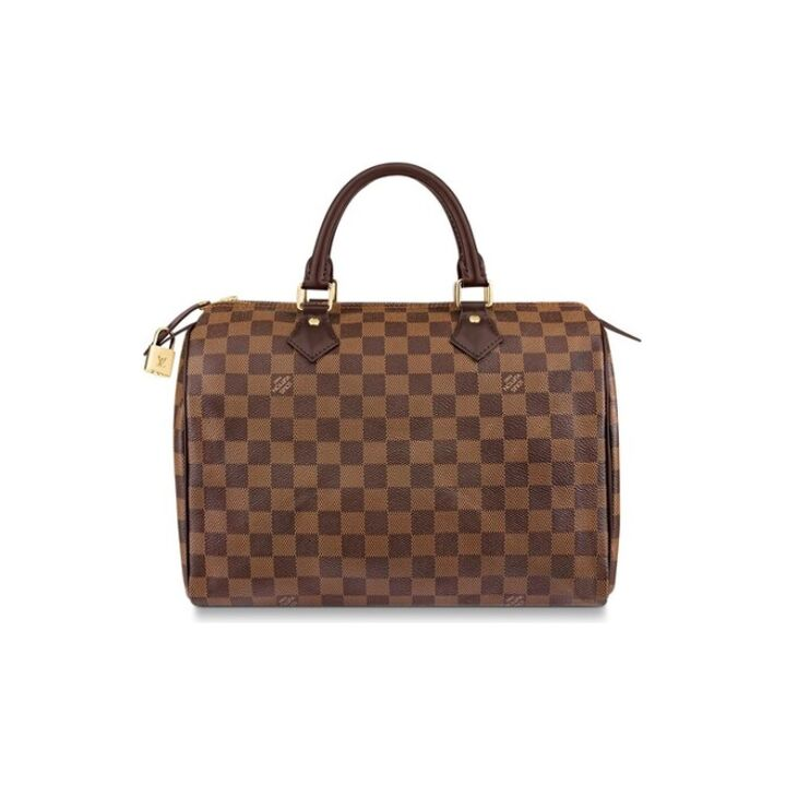 LOUIS VUITTON Speedy 30 帆布 棋盘格 手提包 女款 棕色 #无肩带#