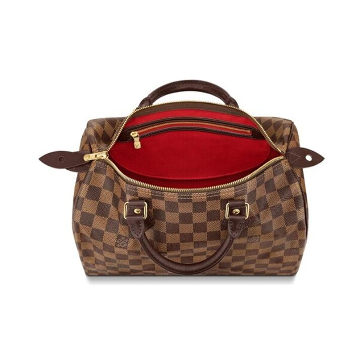 LOUIS VUITTON Speedy 30 帆布 棋盘格 手提包 女款 棕色 #无肩带#