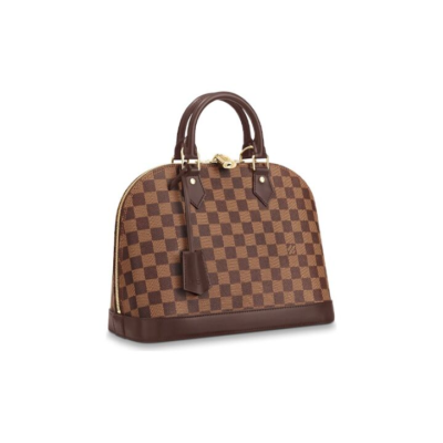 LOUIS VUITTON Alma 棋盘格 帆布 贝壳包手提包 小号 女款 棕色