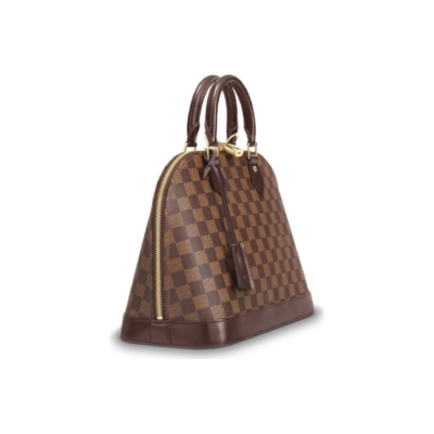 LOUIS VUITTON Alma 棋盘格 帆布 贝壳包手提包 小号 女款 棕色