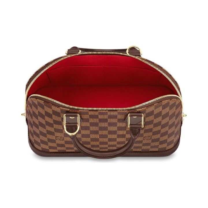 LOUIS VUITTON Alma 棋盘格 帆布 贝壳包手提包 小号 女款 棕色