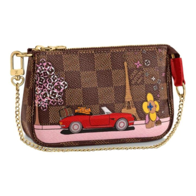 LOUIS VUITTON Pochette Accessories 棋盘格 帆布织物 手拿包麻将包腋下包单肩包 迷你 女款 多色