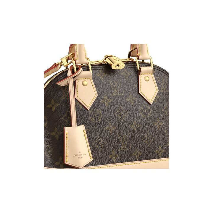 LOUIS VUITTON Alma BB 老花满印拉链开合 涂层帆布 单肩斜挎手提旅行包 女款