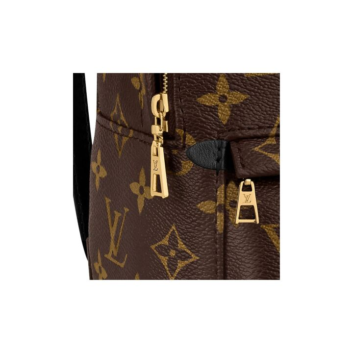 LOUIS VUITTON Palm Springs 经典老花 涂层帆布拼牛皮革饰边 书包背包双肩包 迷你 女款 棕色